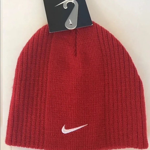 NWT Nike Red Infant Toque Ribbed Bonnet Winter Head Gear Unisex - Picture 2 of 5